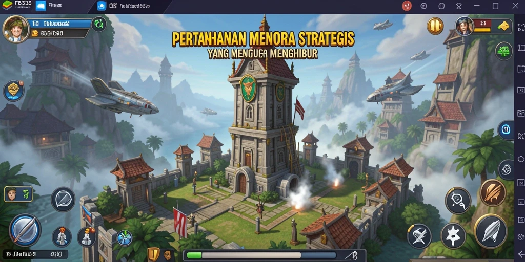 Tangkapan layar menunjukkan aksi menara pertahanan dalam FB333.
