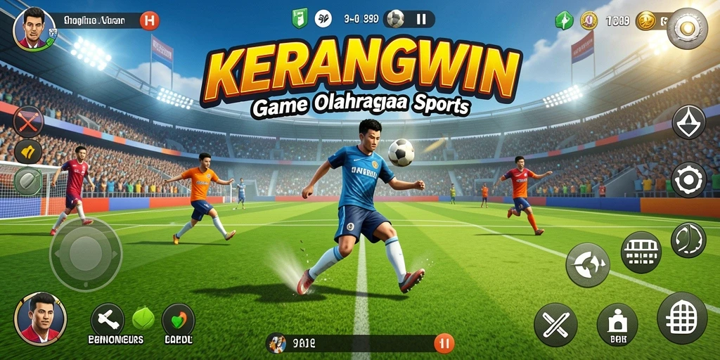Screenshot KERANGWIN menampilkan momen seru dalam gameplay olahraga.