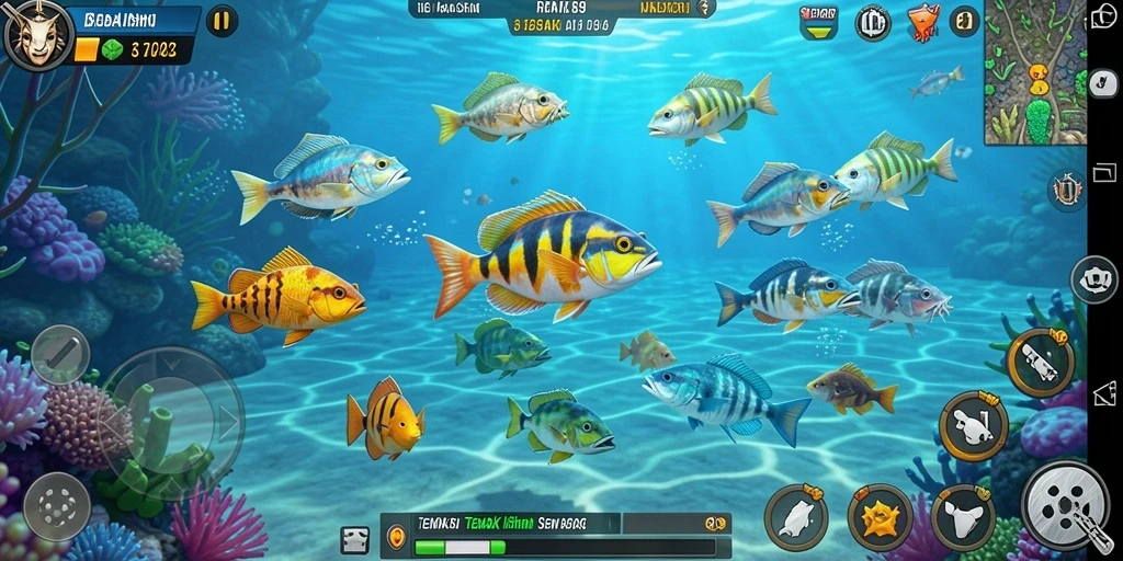 Gameplay menembak ikan yang seru dan interaktif.