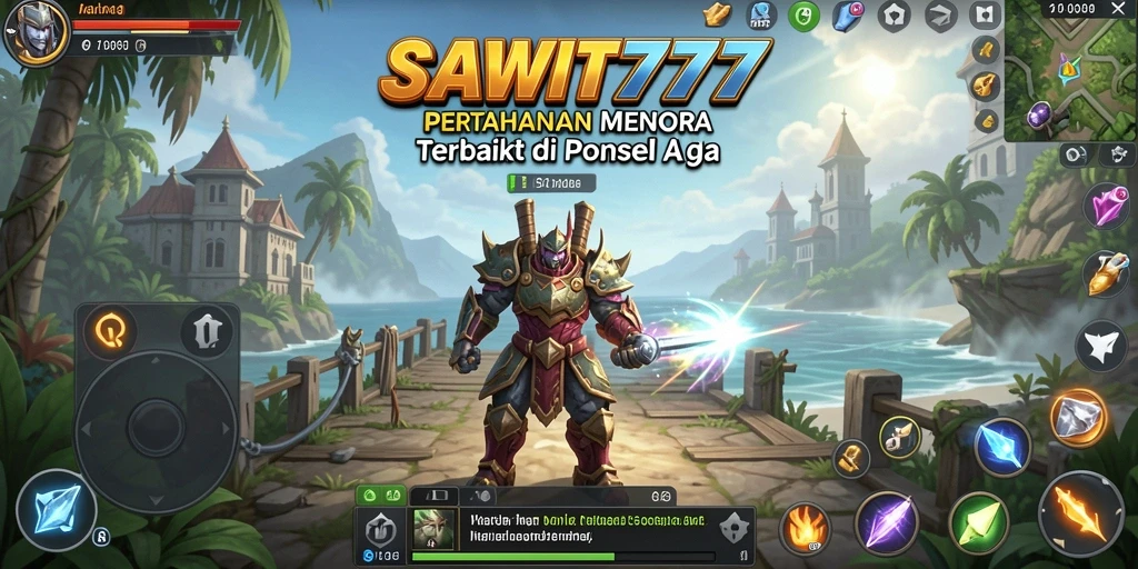 Screenshot menunjukkan aksi seru dalam gameplay Tower Defense SAWIT777.